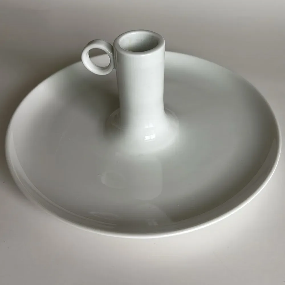 IKEA White Ceramic Taper Candleholder